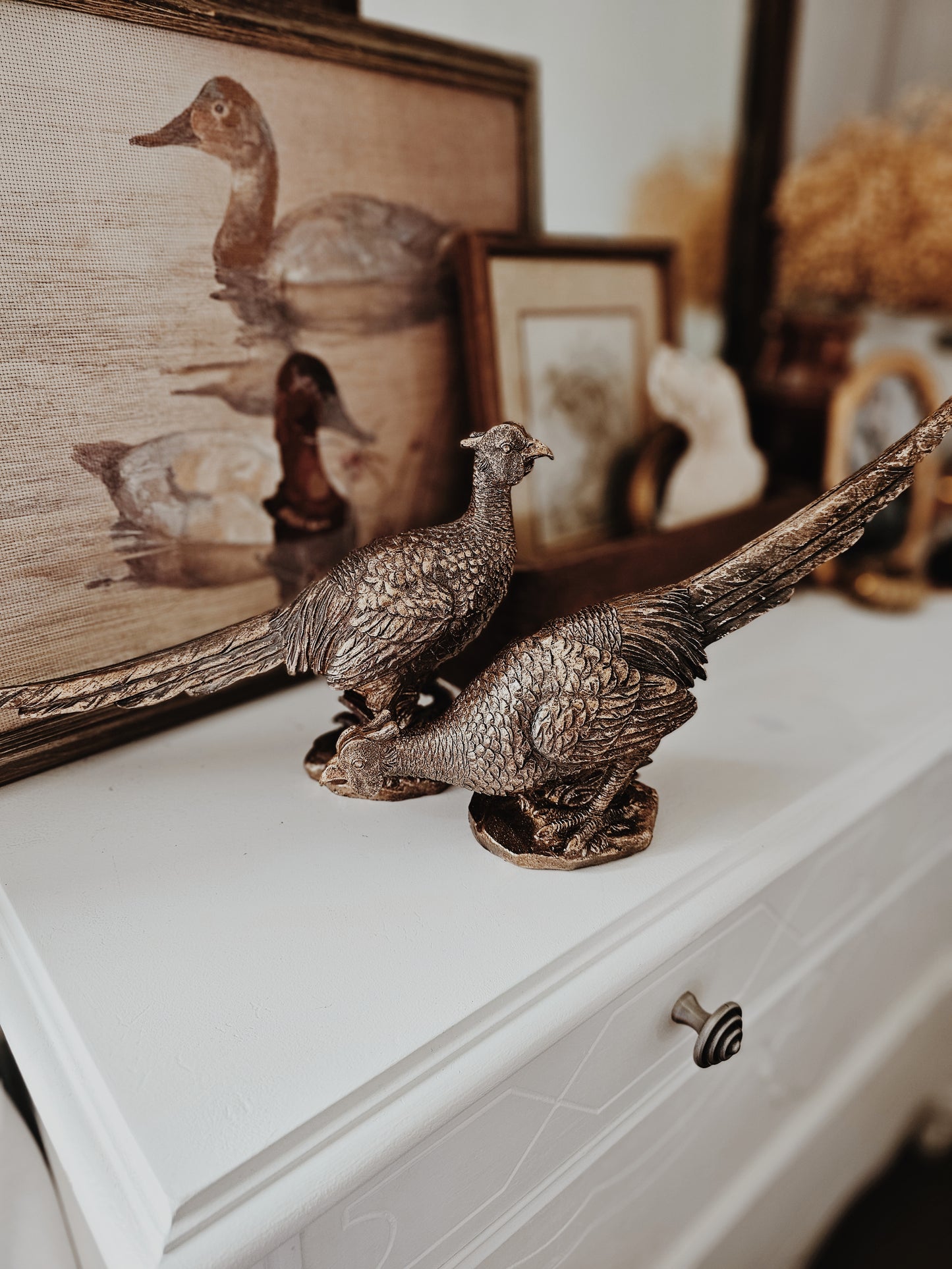 Bronze Gold Plated Pheasants