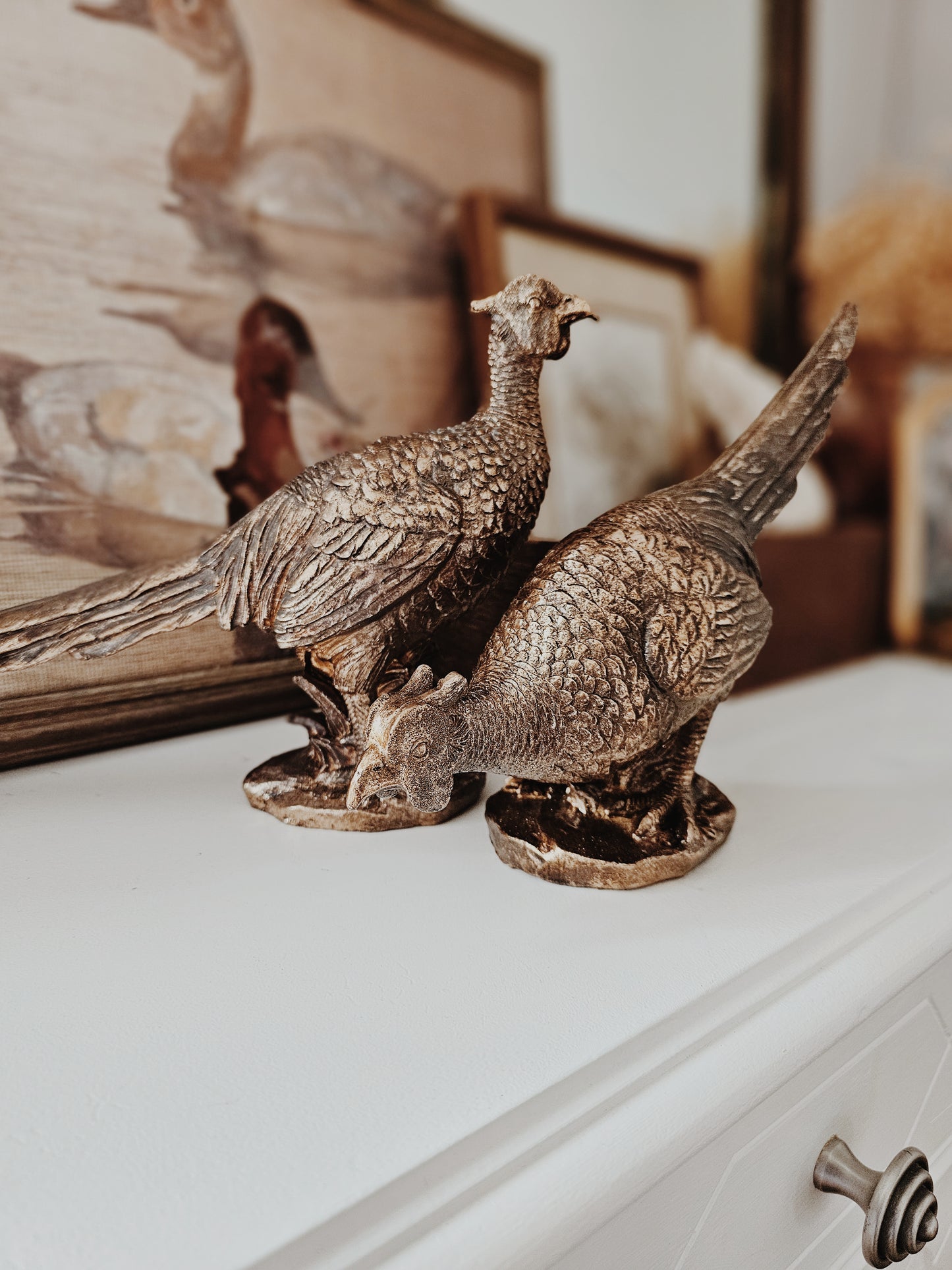 Bronze Gold Plated Pheasants