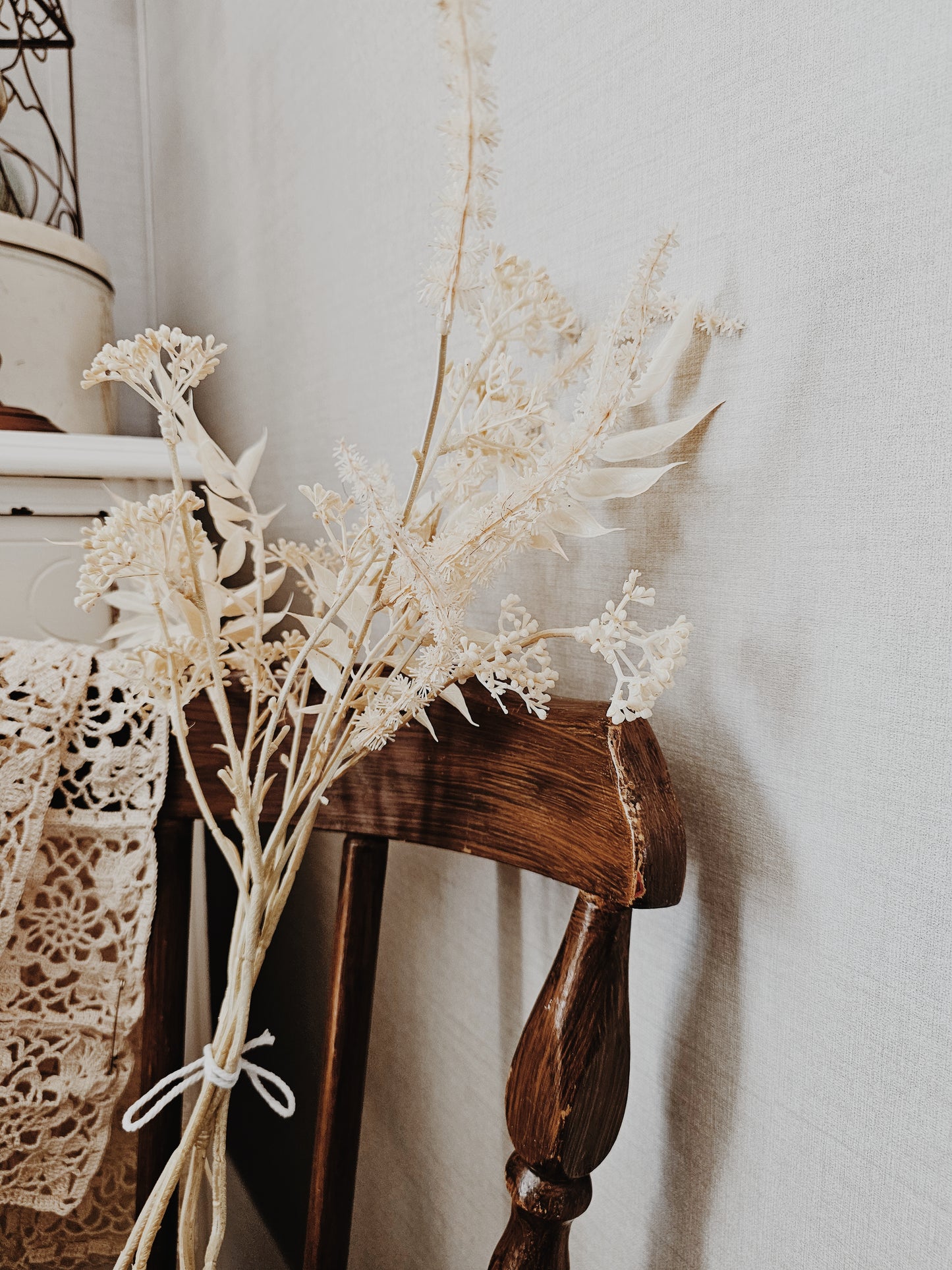 Bundle of Faux Bleached Floral Stems