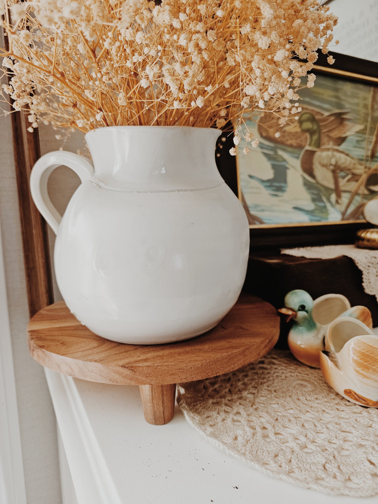 Handspun Pottery White Pitcher