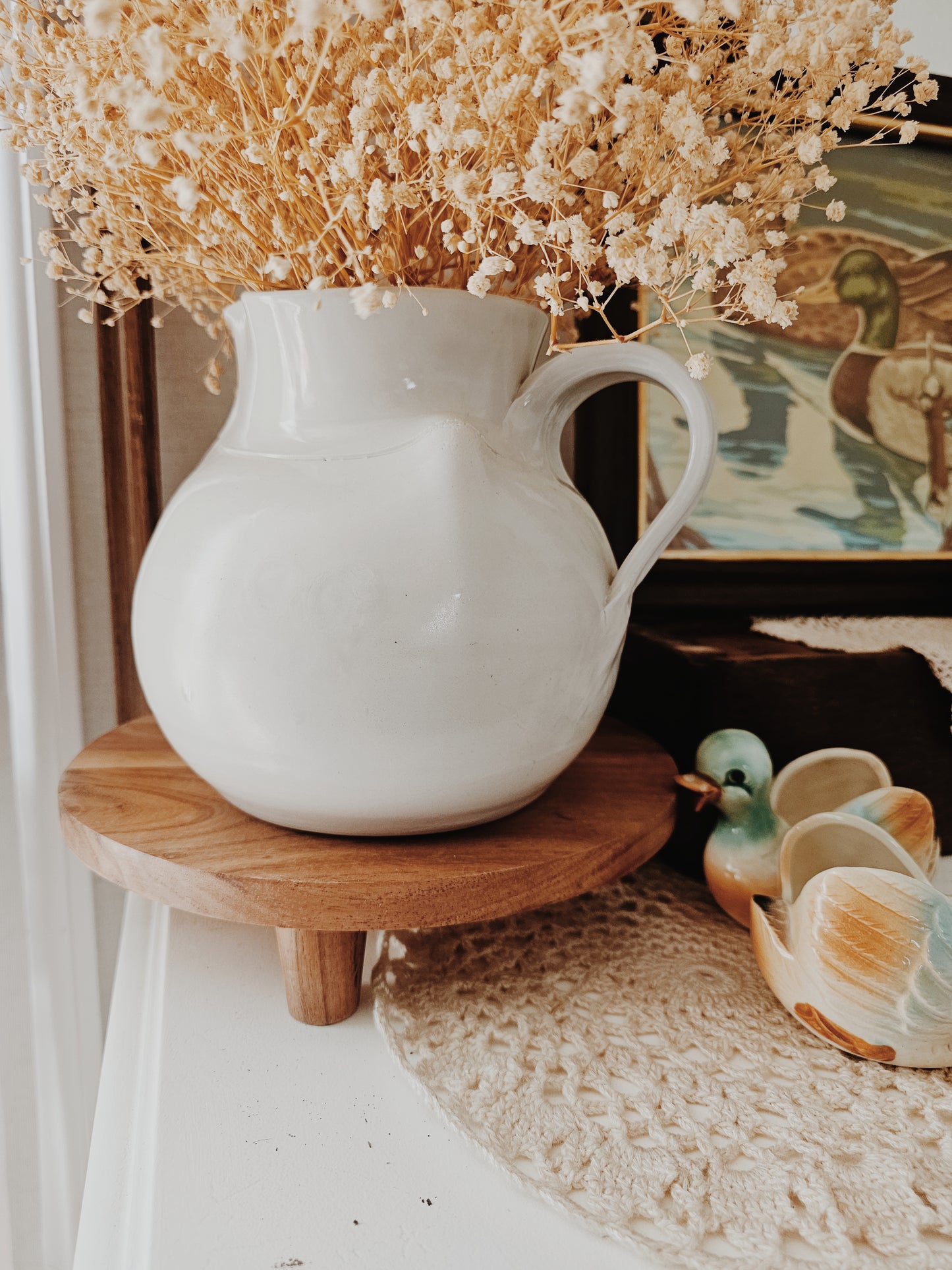 Handspun Pottery White Pitcher