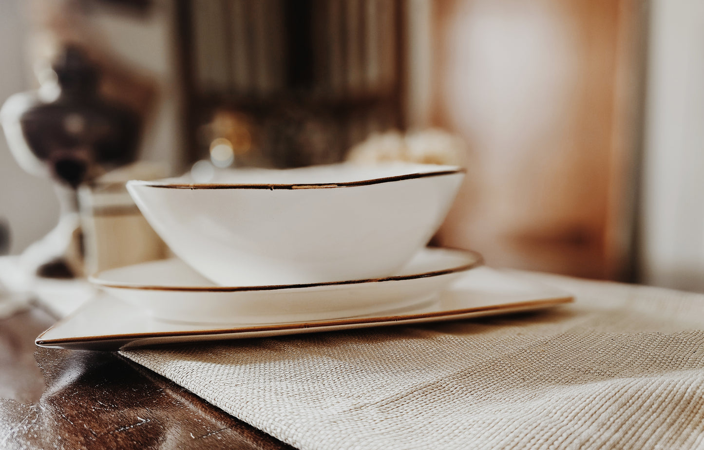 White Speckled Servingware Set