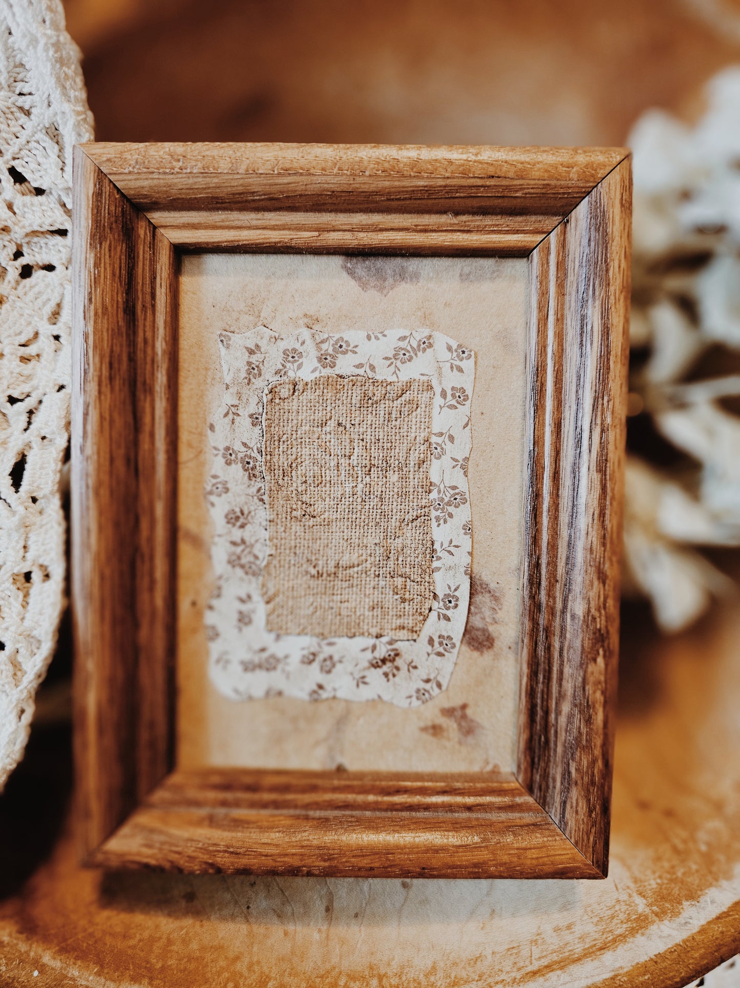 Oak Framed Vintage Style Floral Picture