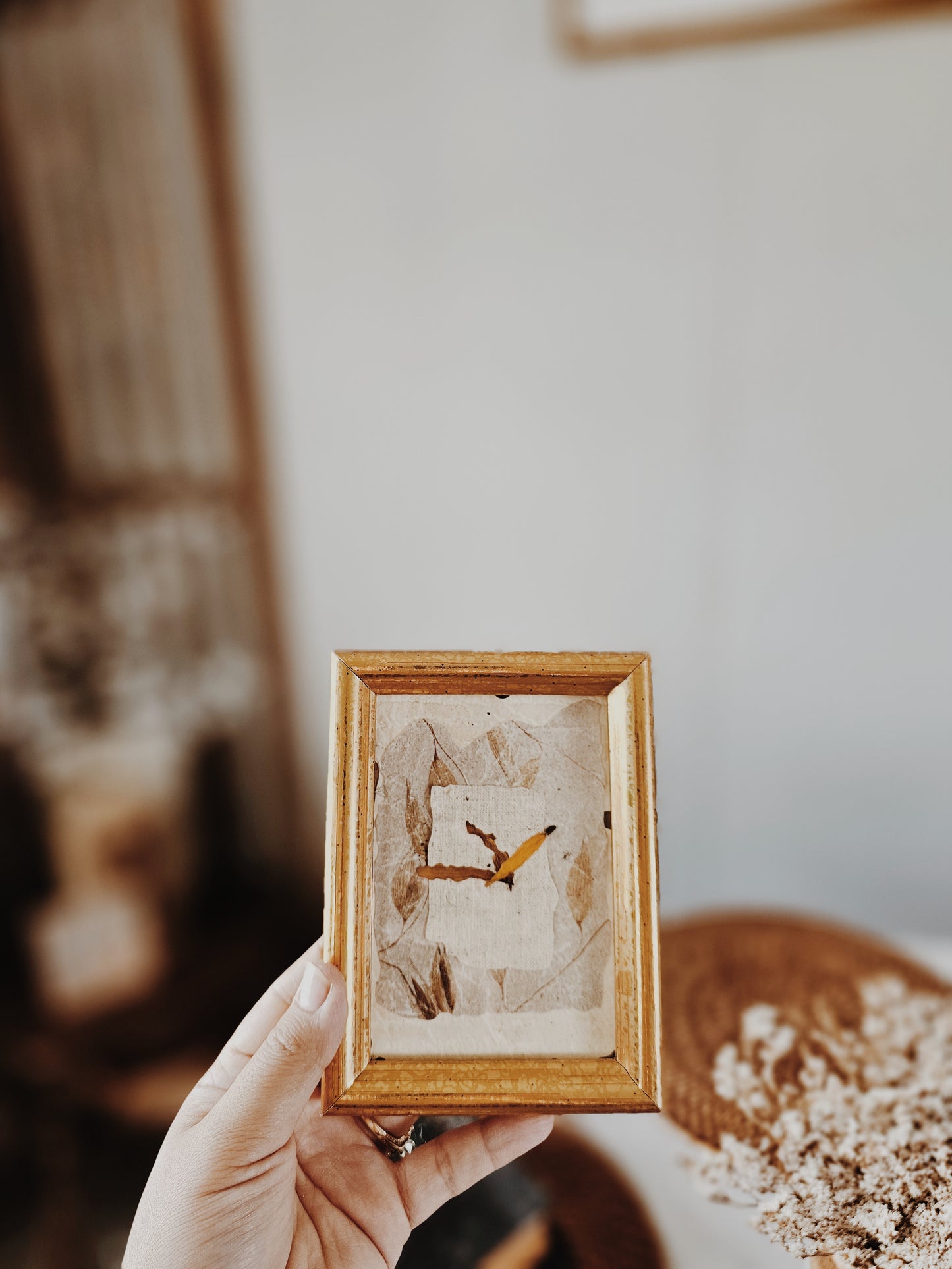 Handmade Flower Pressed Art with Frame