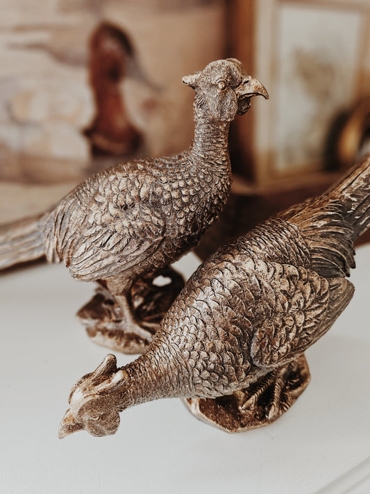 Bronze Gold Plated Pheasants