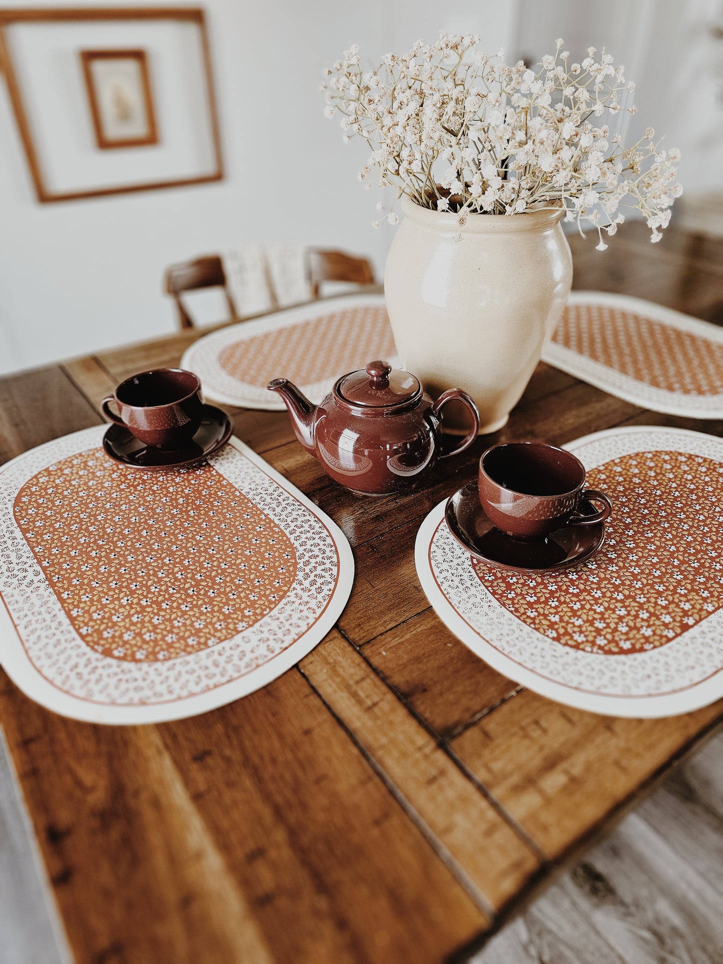 Vintage 70's Floral Placemats