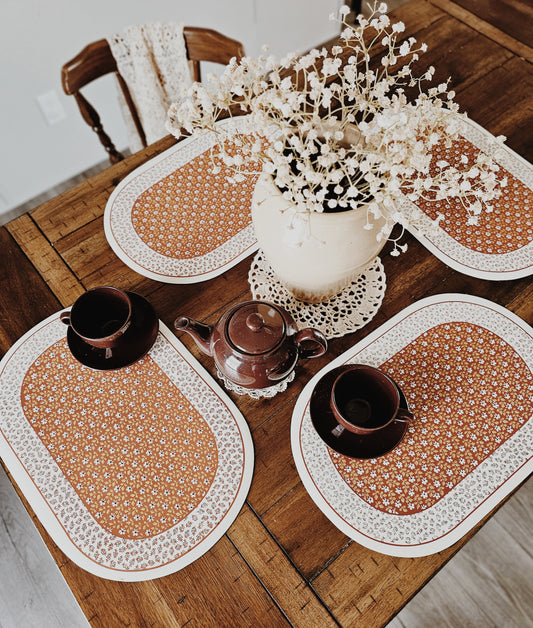 Vintage 70's Floral Placemats