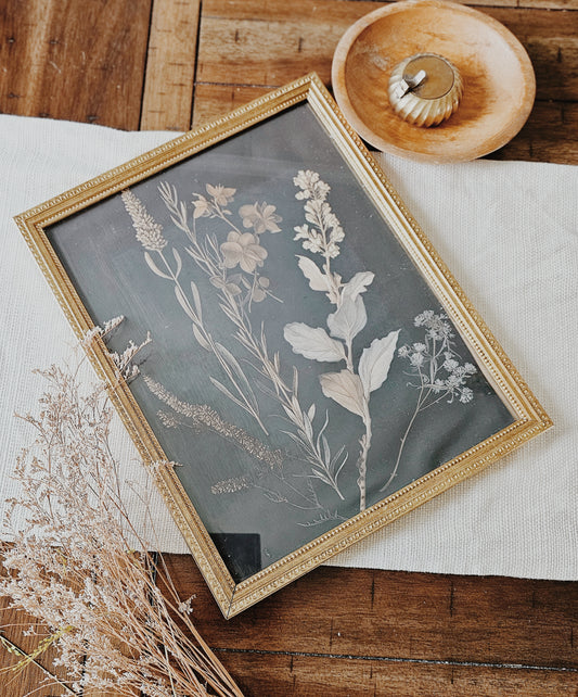 Gold Framed Moody Botanical Wall Art