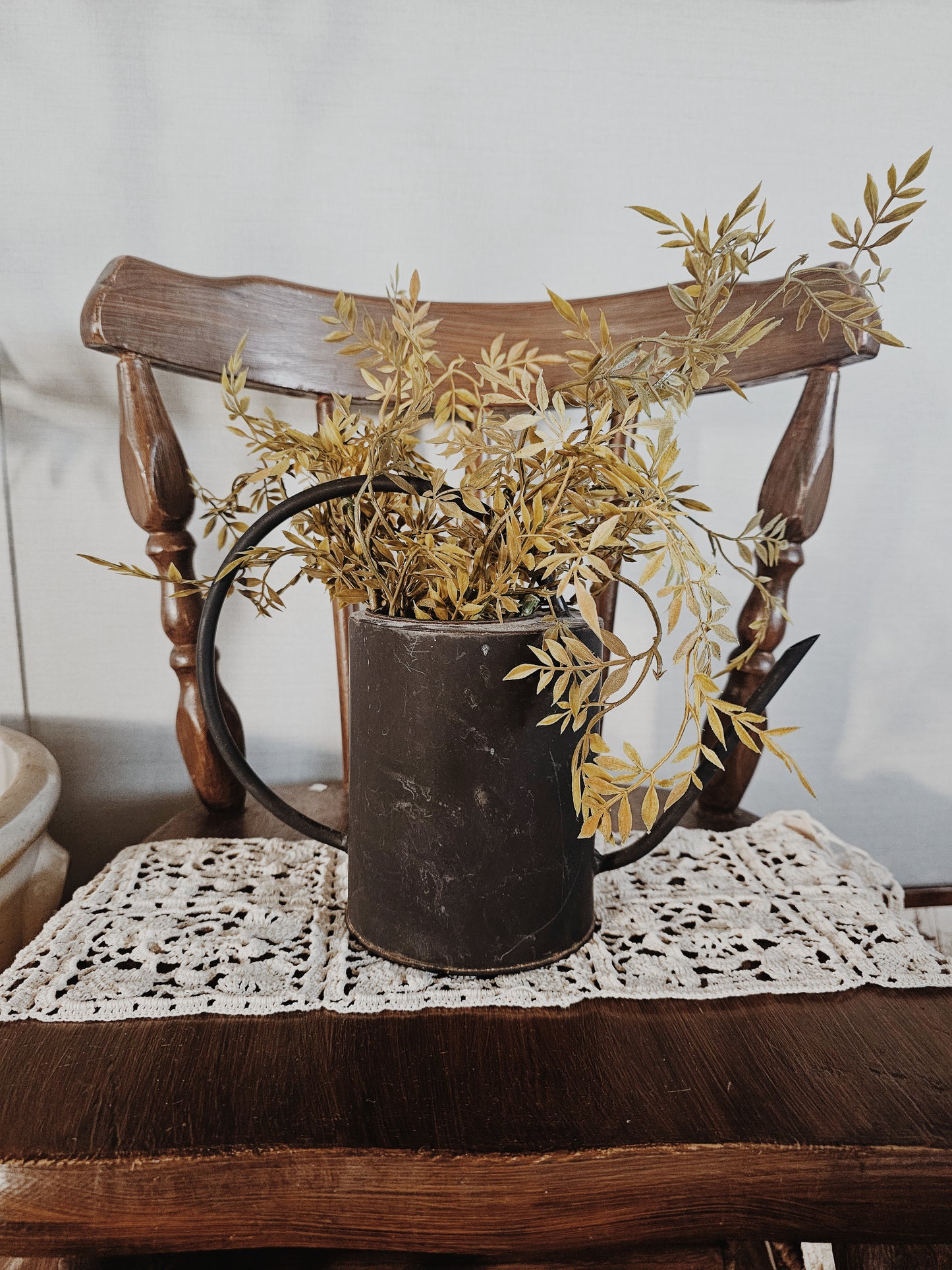 Vintage Black Metal Watering Can