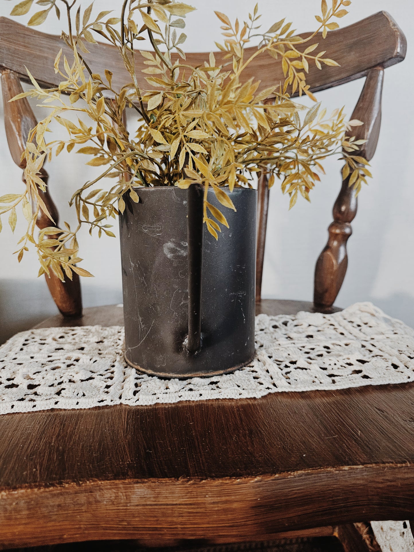 Vintage Black Metal Watering Can