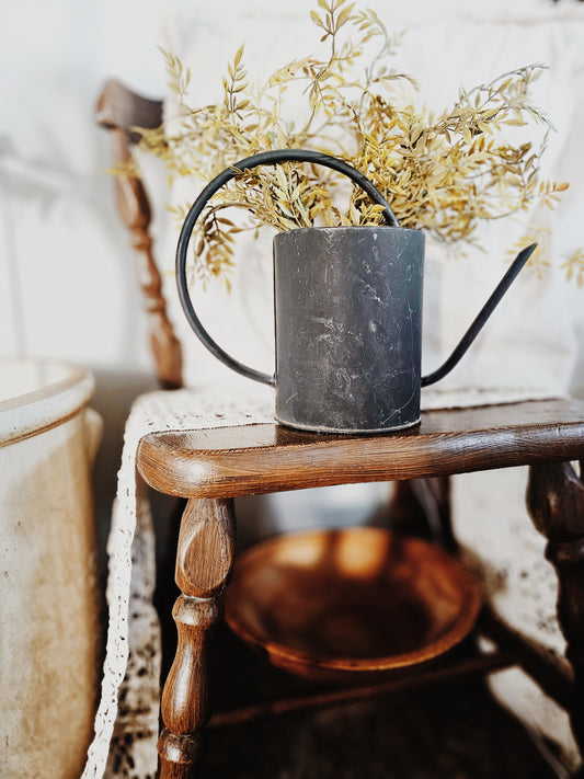 Vintage Black Metal Watering Can