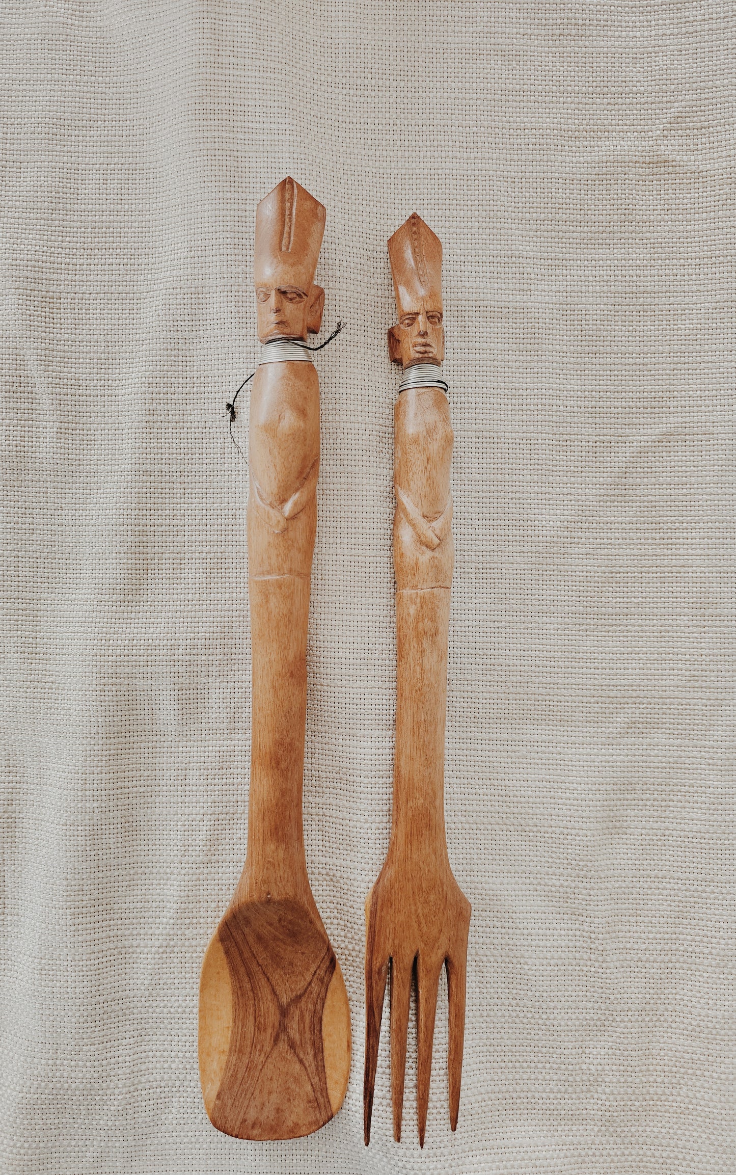 Mid-Century Handcarved Utensil Set