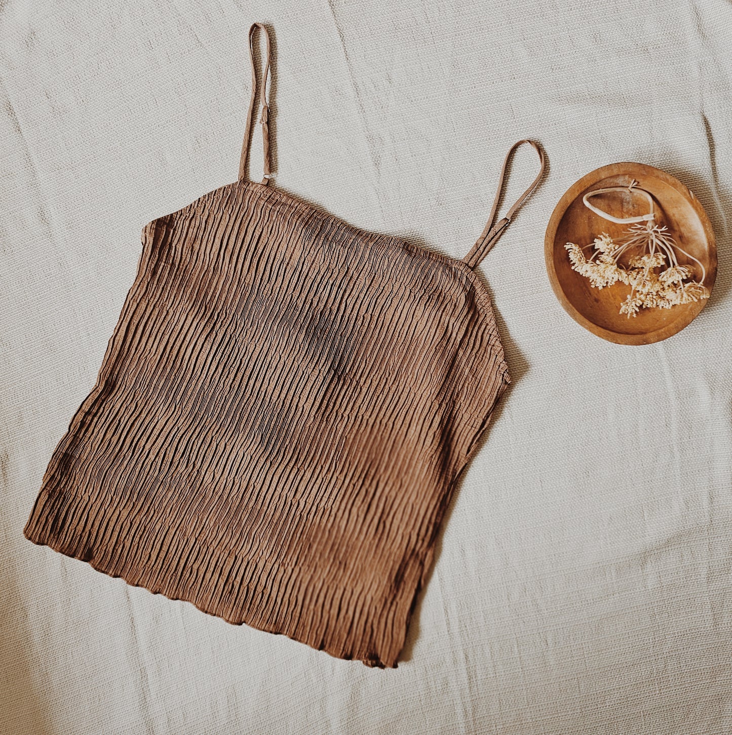 Brown Ribbed Cami