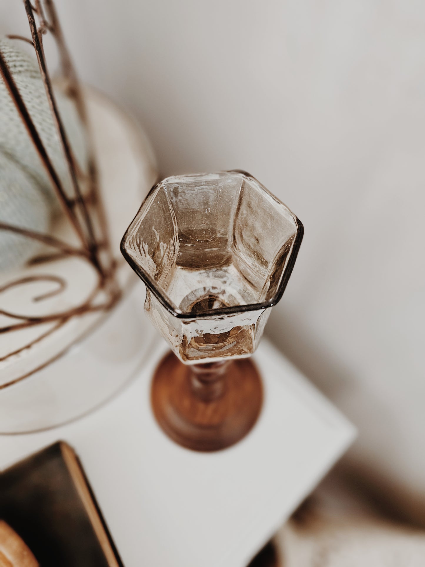 Vintage Wooden Candlestick Holder