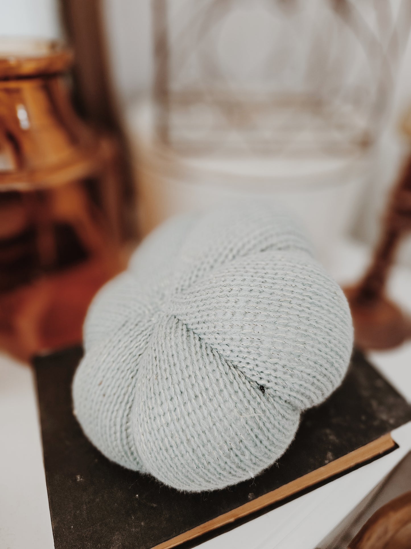 Knitted Blue + Green Pumpkin