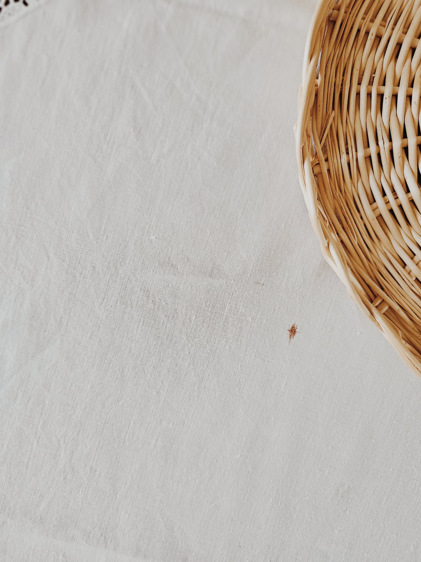 Vintage White Linen Table Runner